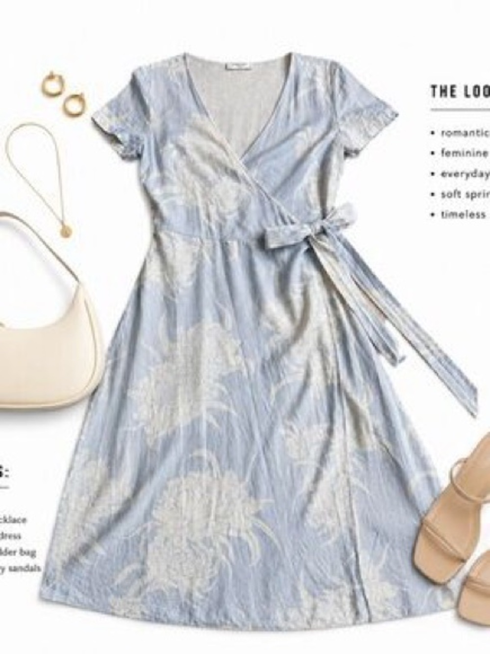 Aritzia Babaton Dern Linen Floral Wrap Midi Dress